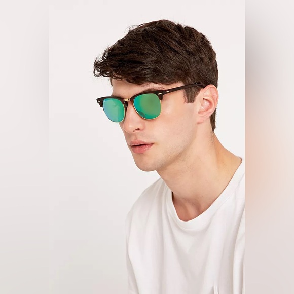 Ray Ban Sunglasses RB3016 Clubmaster 1127 51[]21 Green and Brown